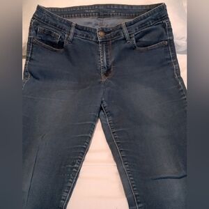 Old Navy Rockstar blue denim 5-pocket bootcut jeans sz 12 Long EUC